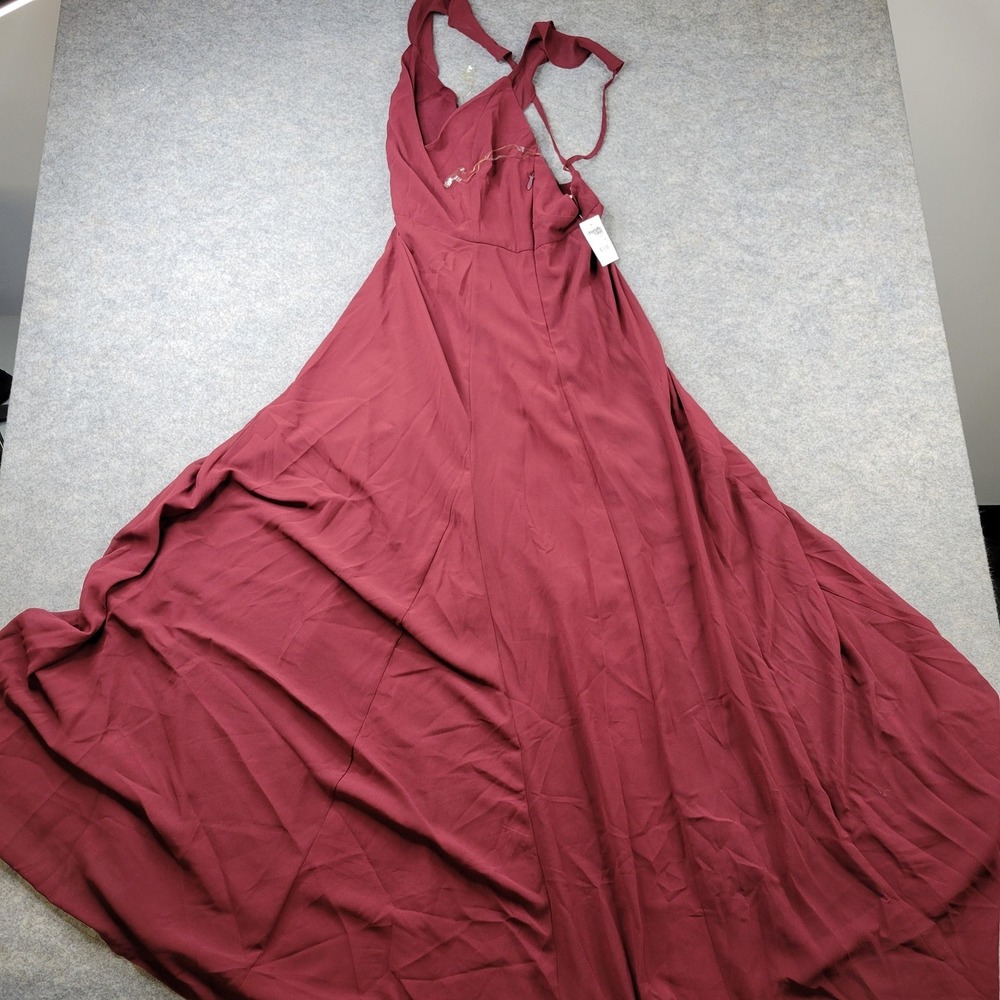 Charlotte Russe Dress Womens Small Red V Neck Maxi Strappy Formal Gown Evening
